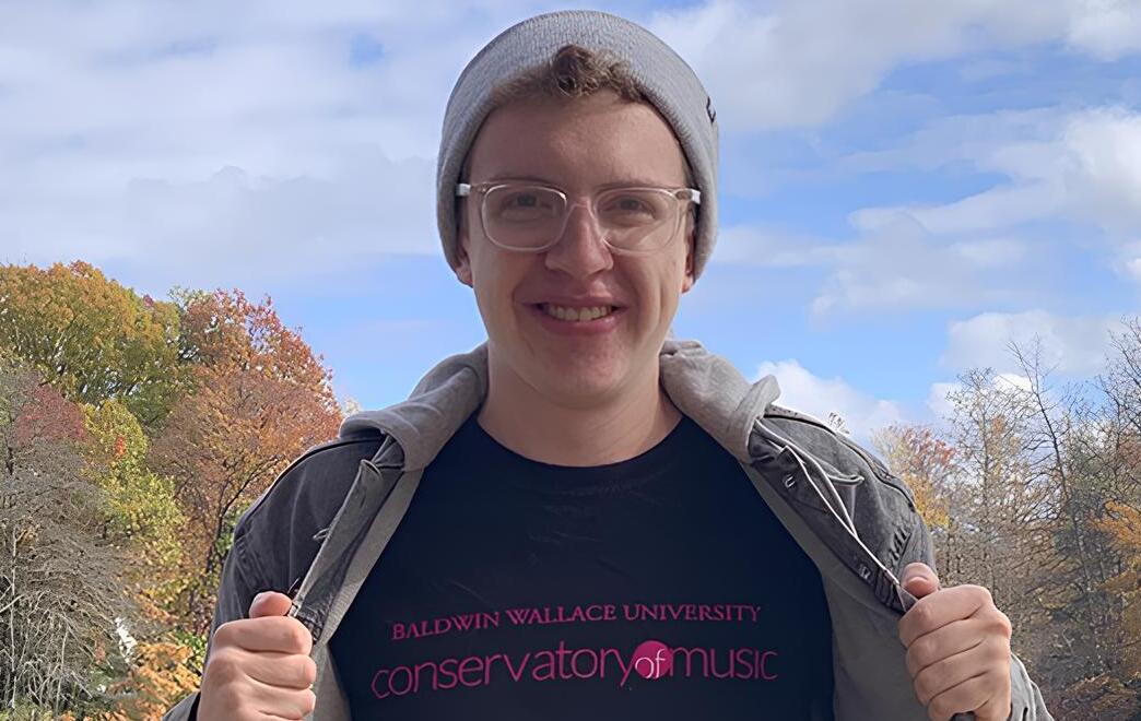 Luke Helwig in Baldwin Wallace University Conservatory of Music Shirt
